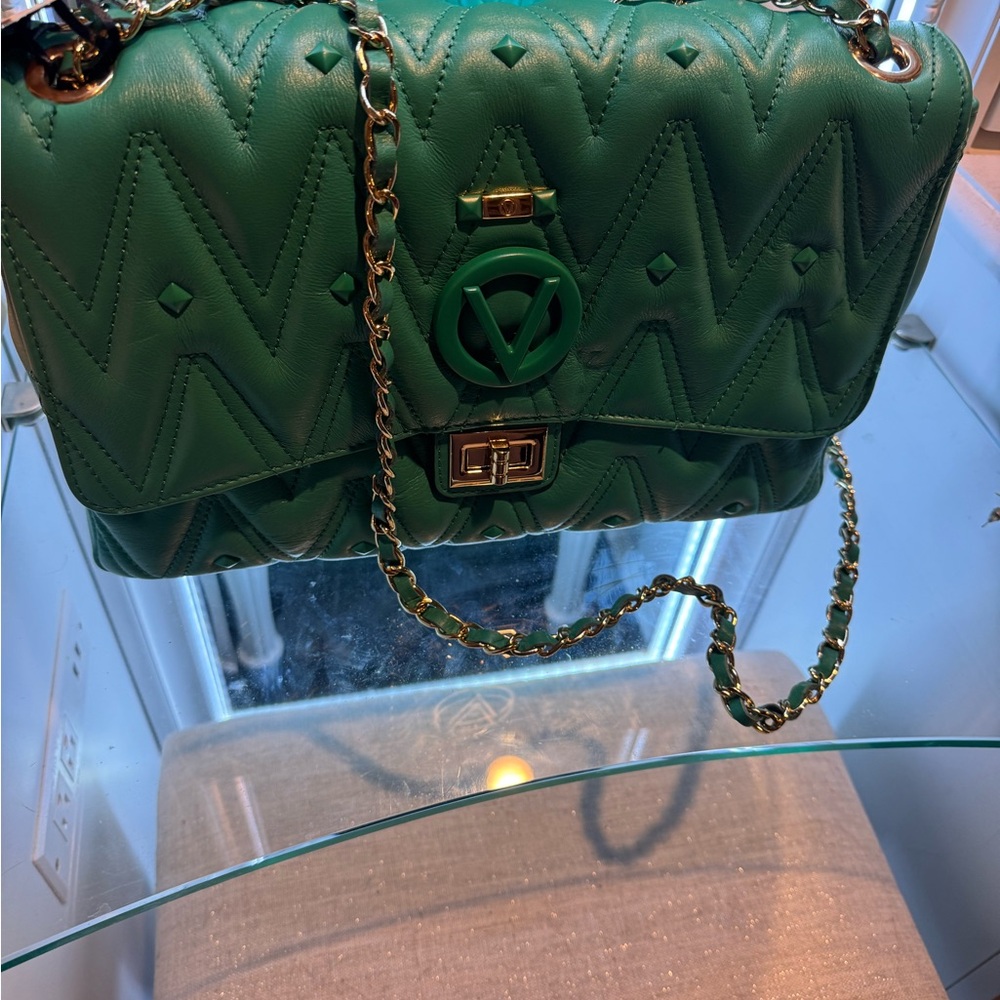Valentino Emerald Quilted Shoulder Bag - Picture 2 of 9